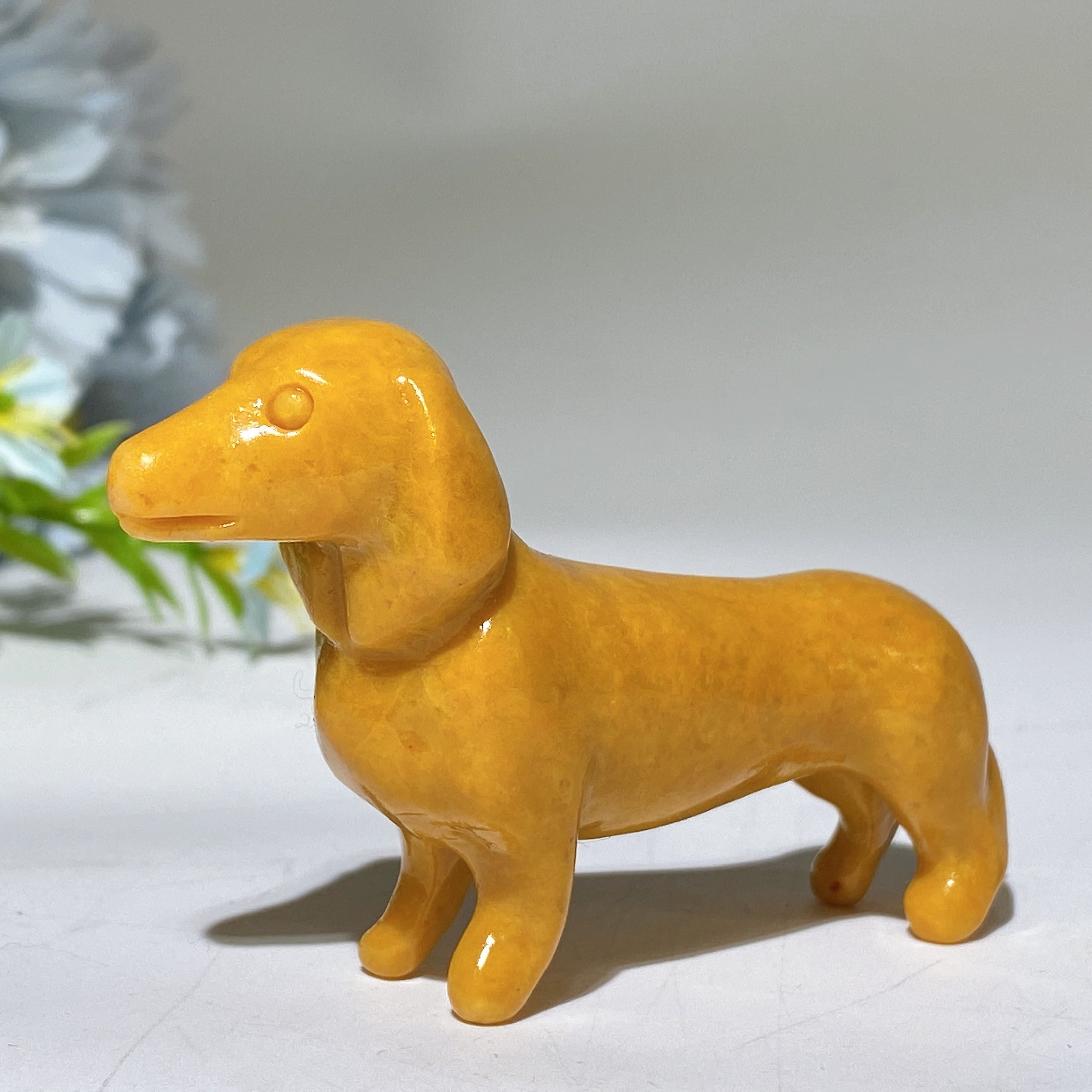 3.0 inch Crystal Dachshund Figurine for Healing and Harmony