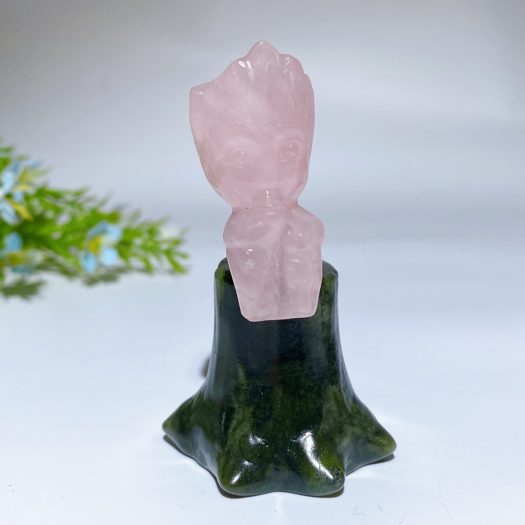 3.0 Inch Crystal Groot Figurine on Serpentine Stump