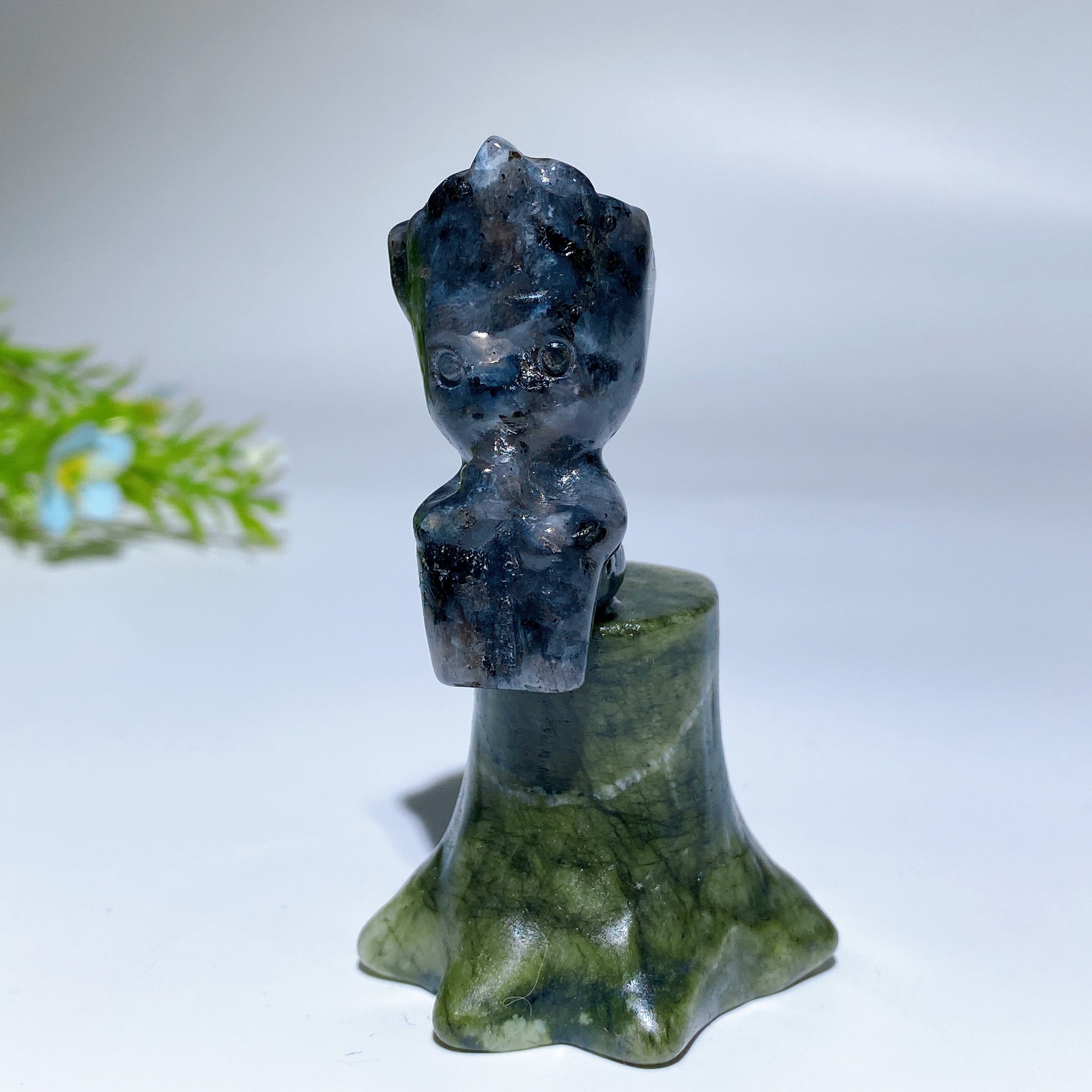 3.0 Inch Crystal Groot Figurine on Serpentine Stump