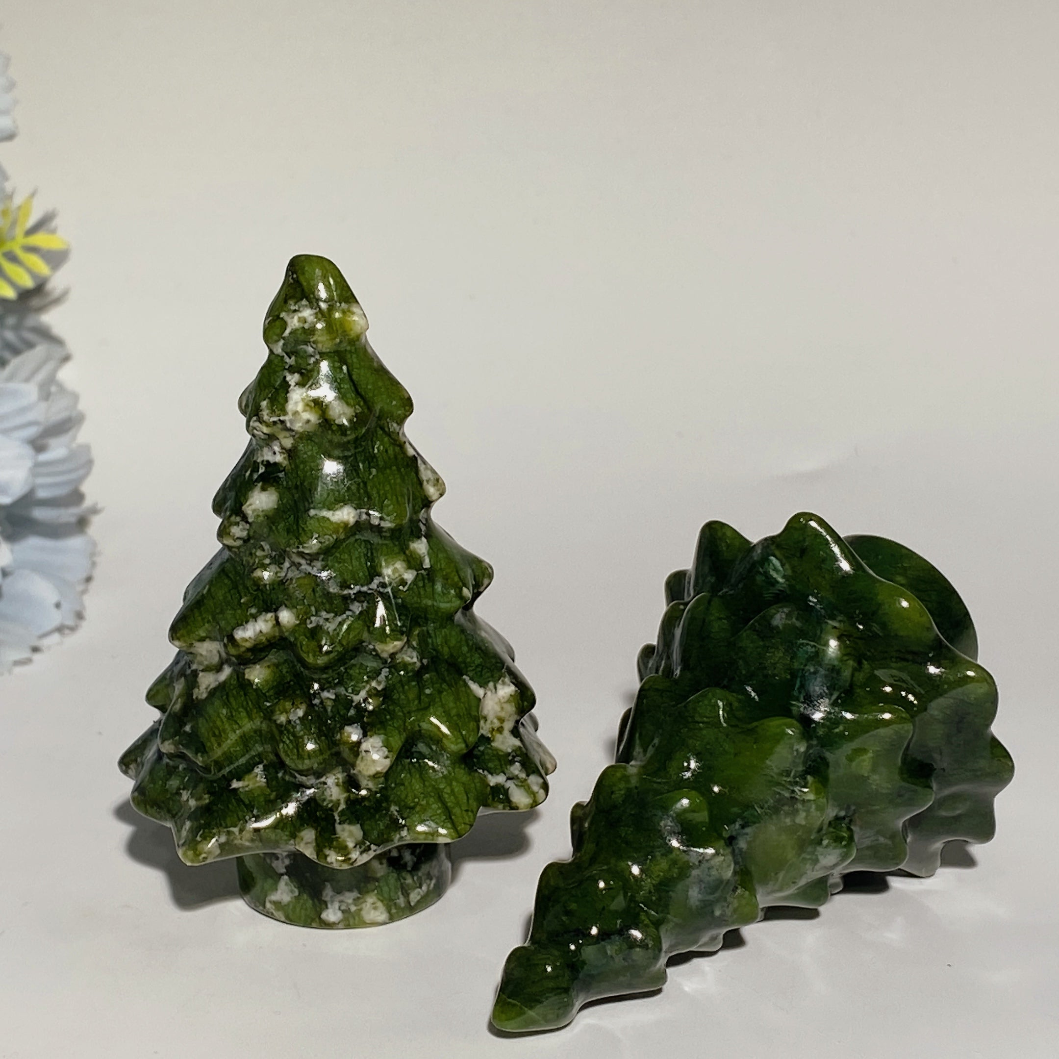 3.0 inch Serpentine Crystal Tree Carving for Healing