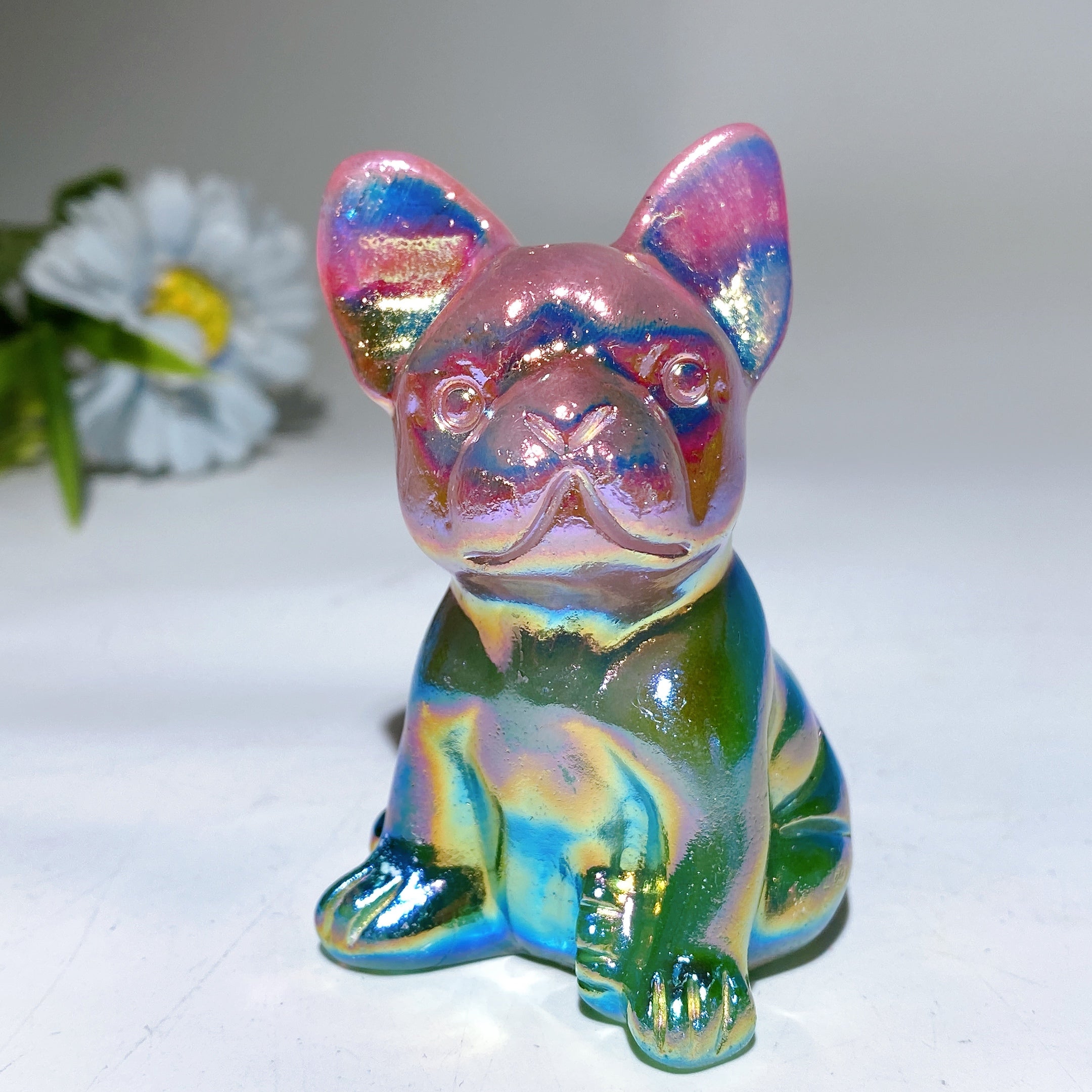 3.1 inch Aura Crystal Healing Dog Carving