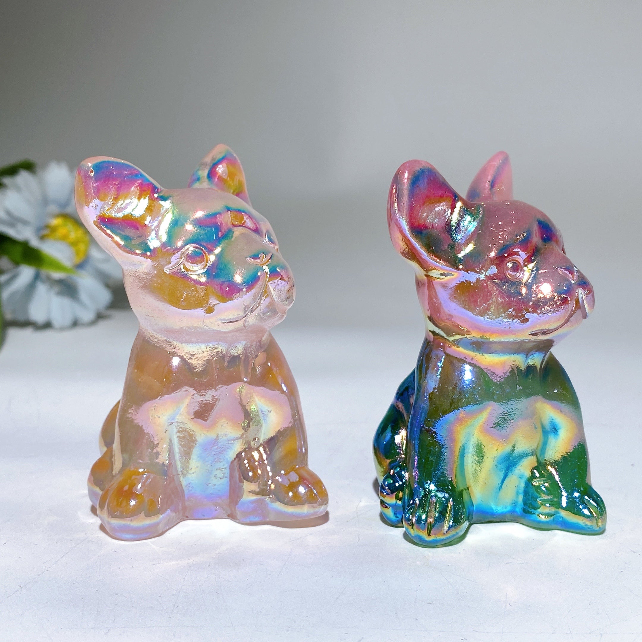 3.1 inch Aura Crystal Healing Dog Carving
