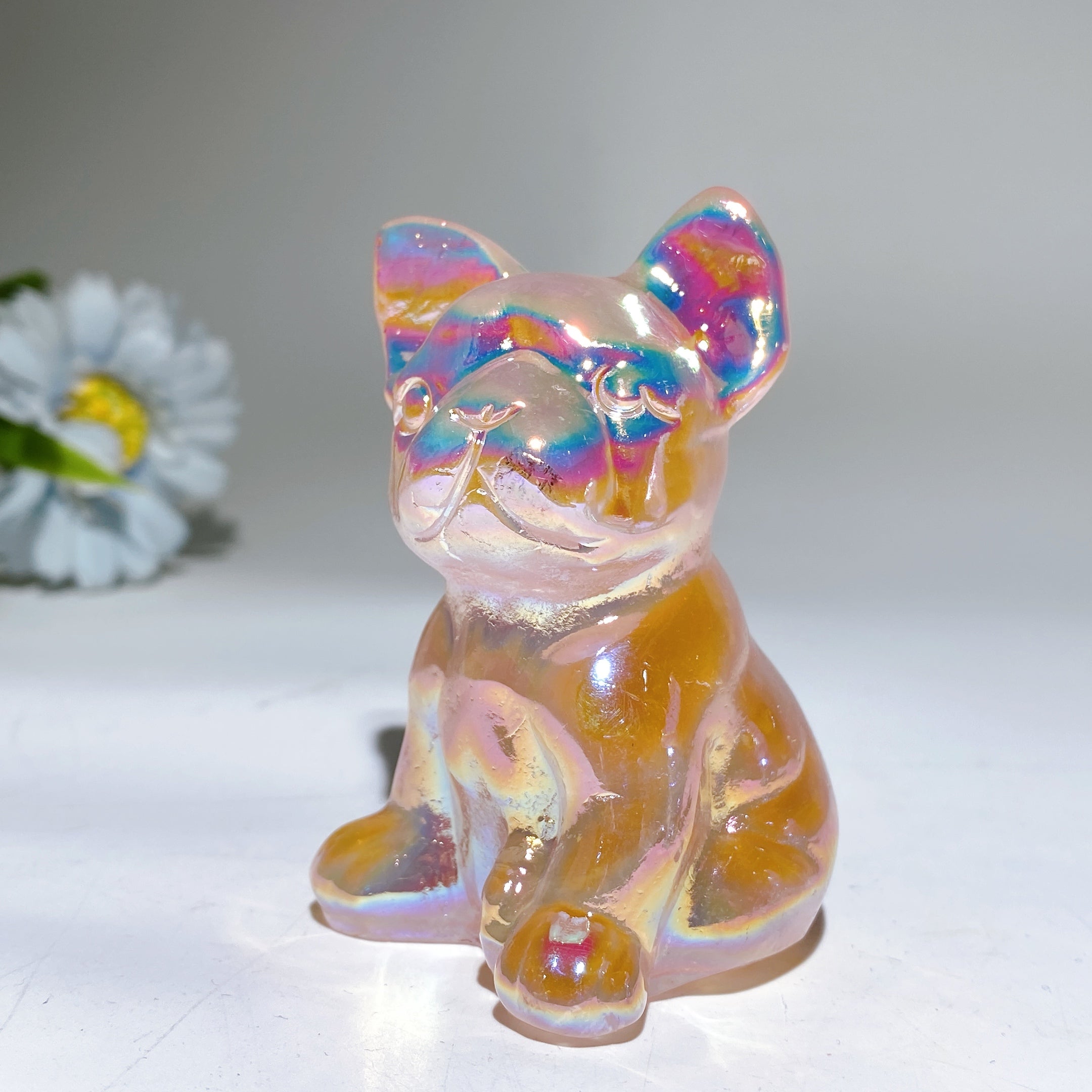 3.1 inch Aura Crystal Healing Dog Carving