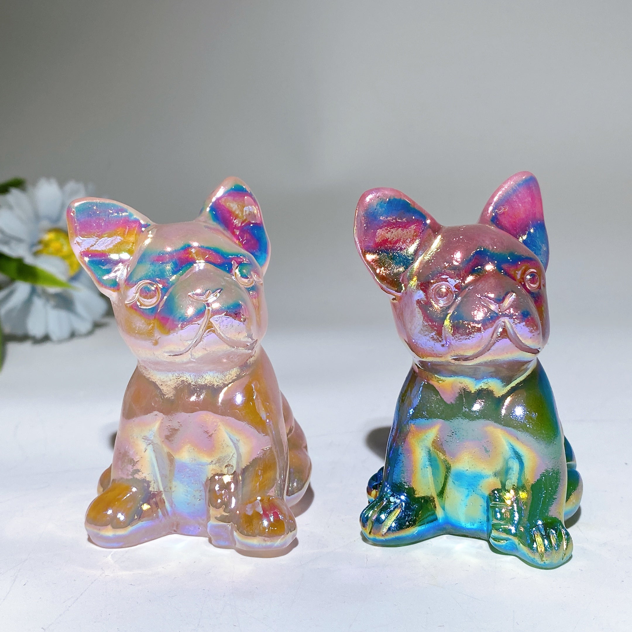 3.1 inch Aura Crystal Healing Dog Carving
