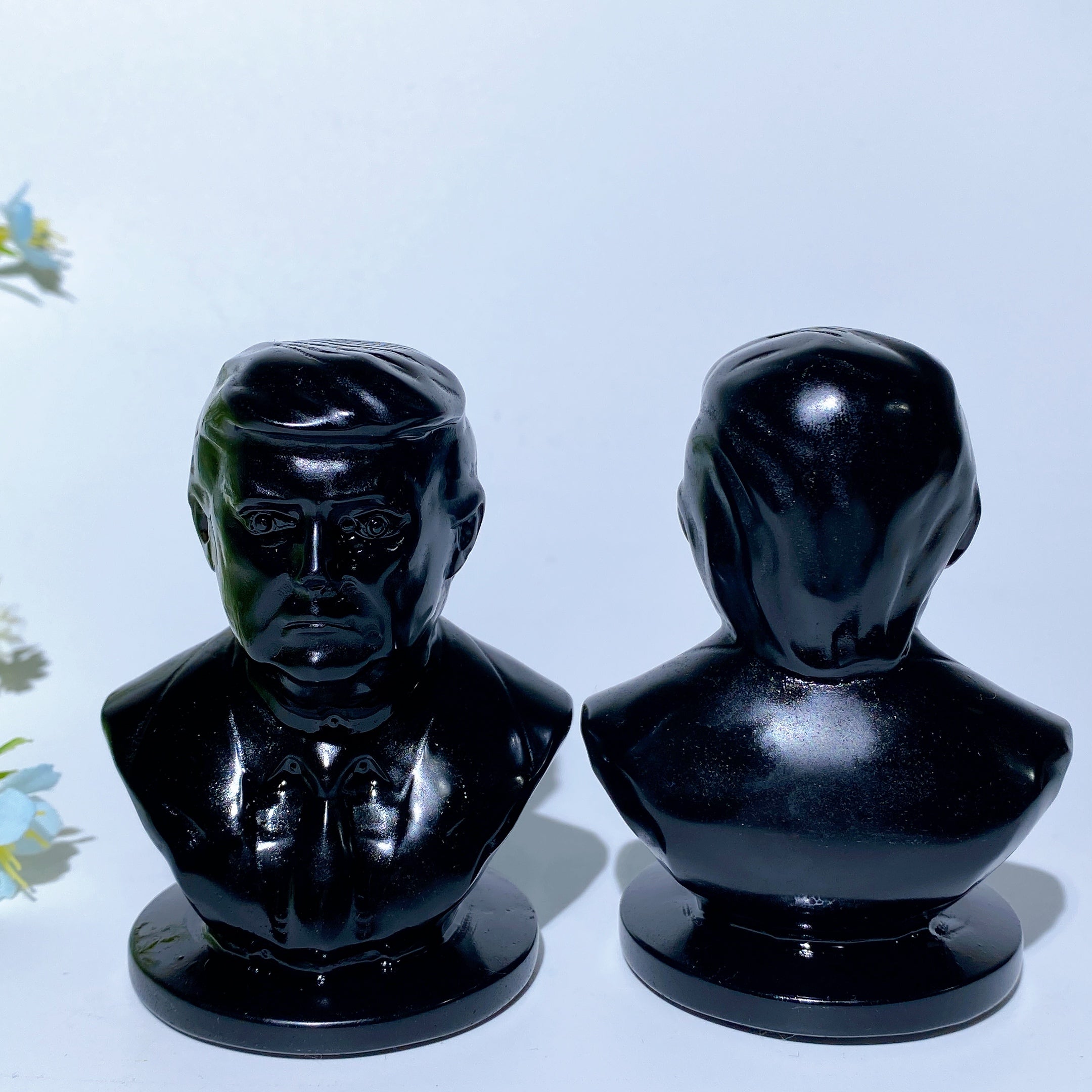 3.1 Inch Black Obsidian Trump Bust Figurine for Healing