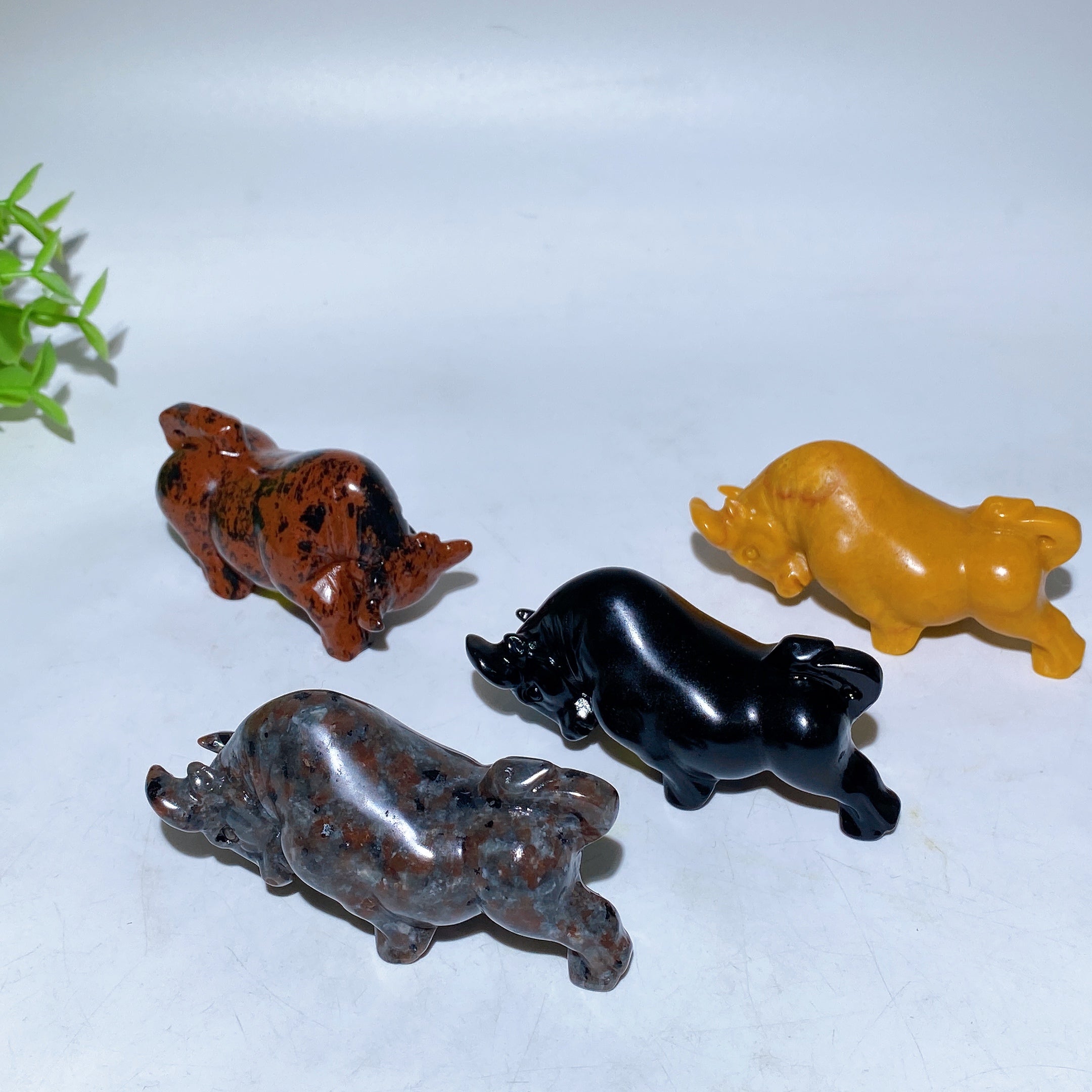 3.1-inch Crystal Bull Carving for Meditation & Healing
