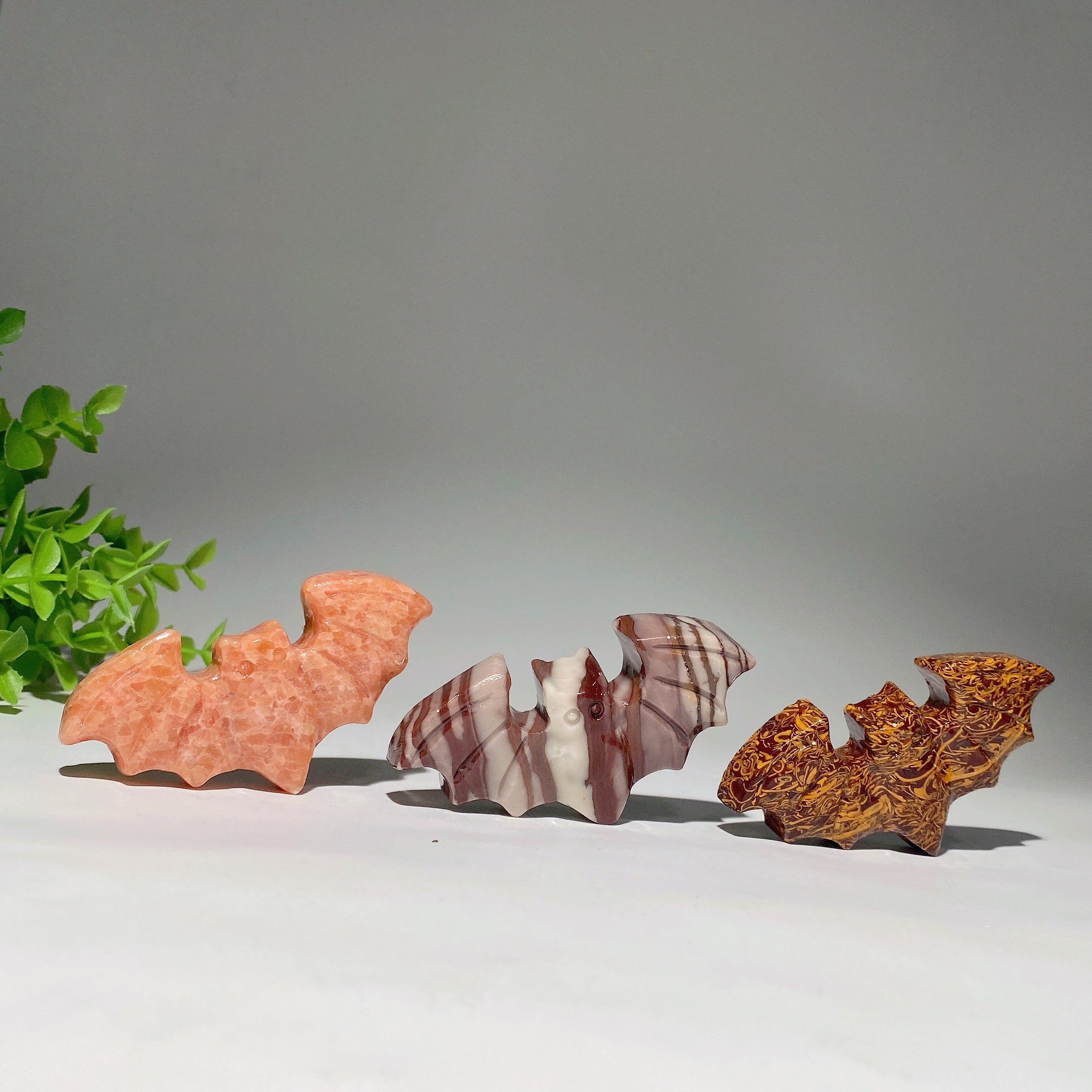 3.1 Inch Mixed Crystal Bat Carvings for Healing & Energy