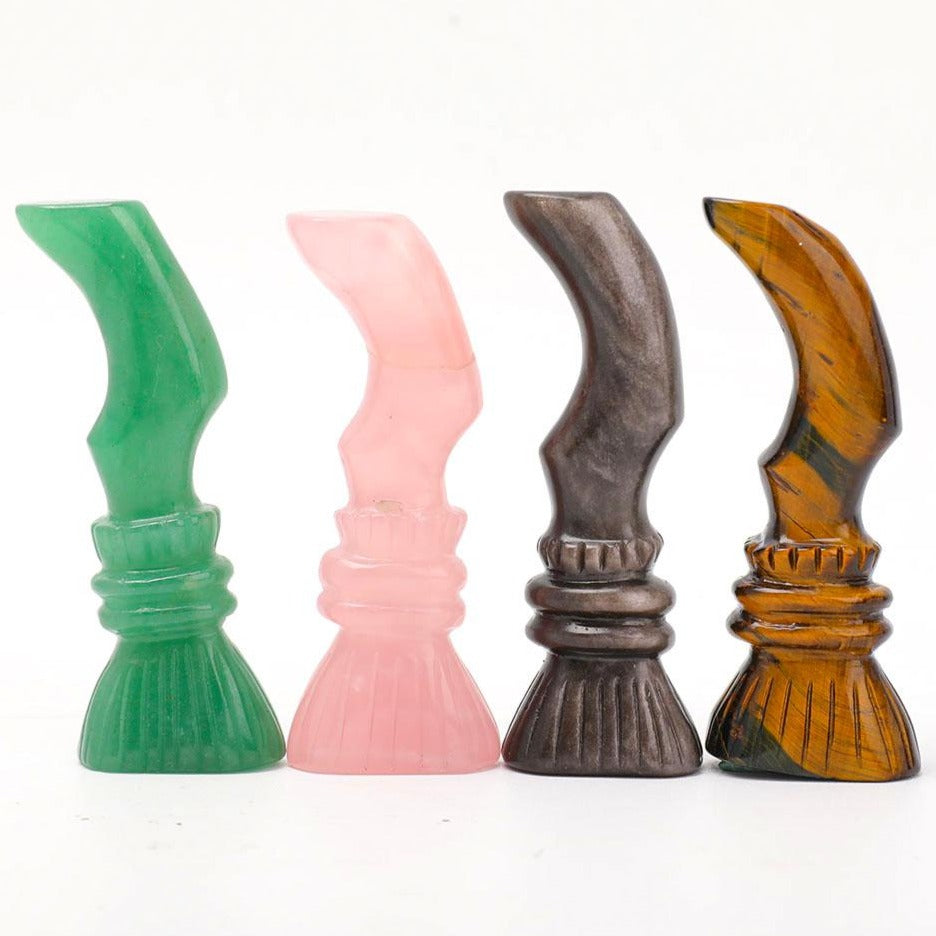 3.1-inch Wizards Magic Broom Crystal Figurines - Healing Decor