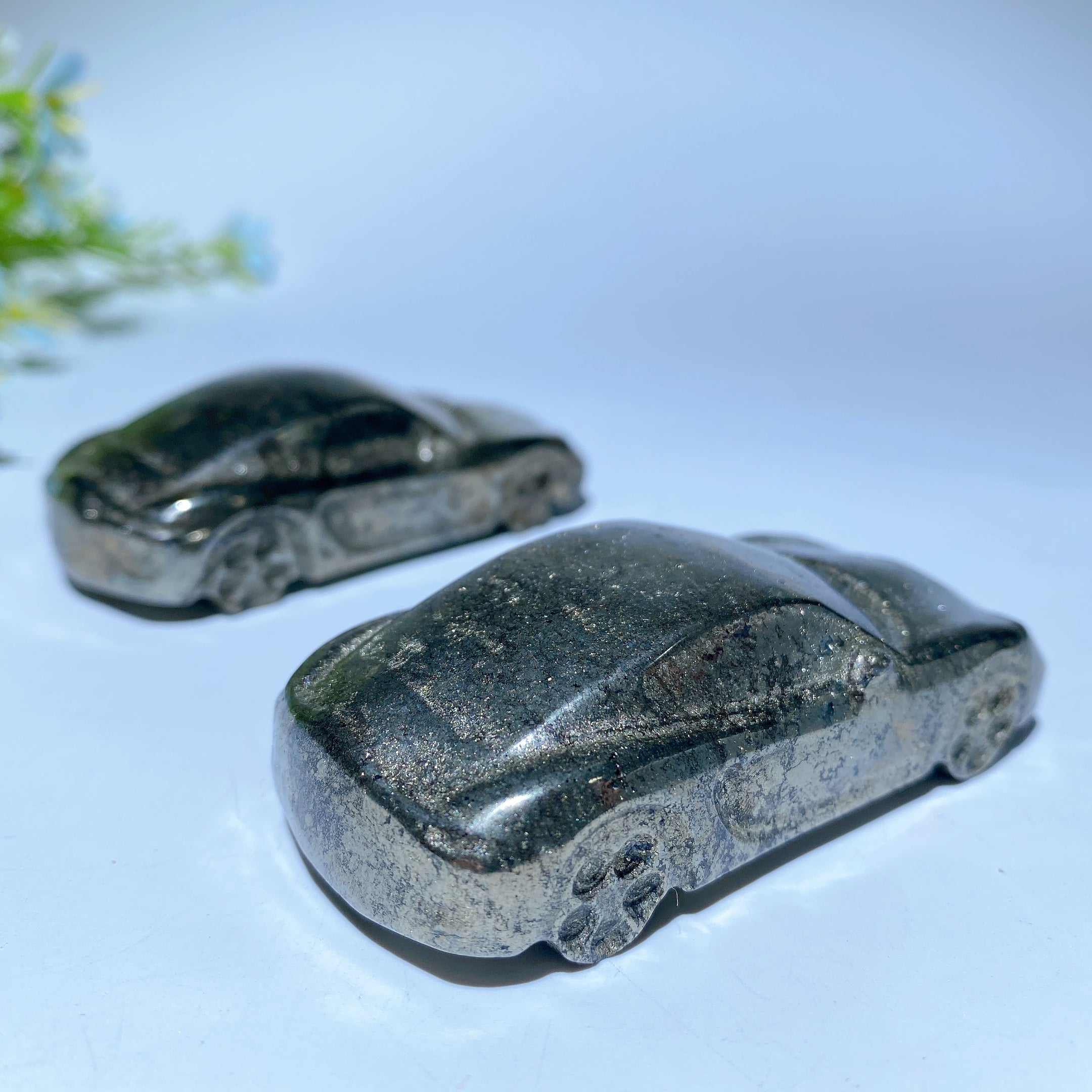 3.1" Pyrite Carving Figurine for Healing Energy