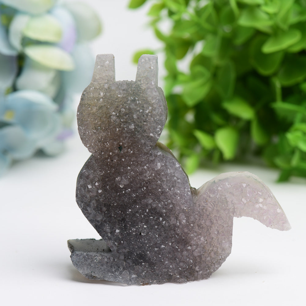 3.2-4.2 inch Crystal Cat Carving Figurine for Healing
