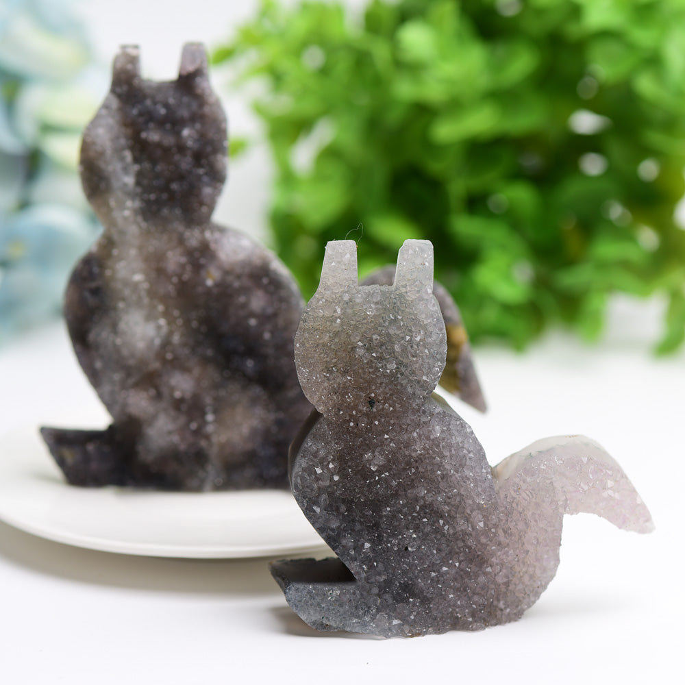 3.2-4.2 inch Crystal Cat Carving Figurine for Healing
