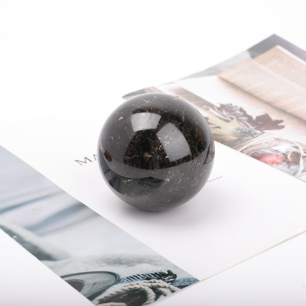 3.2" Astrophlite Sphere with Wooden Stand for Healing and Decor