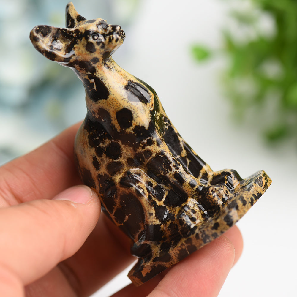 3.2" Crystal Cat Carving Figurine for Healing Energy