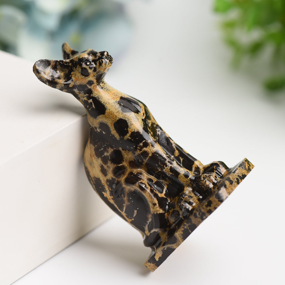 3.2" Crystal Cat Carving Figurine for Healing Energy