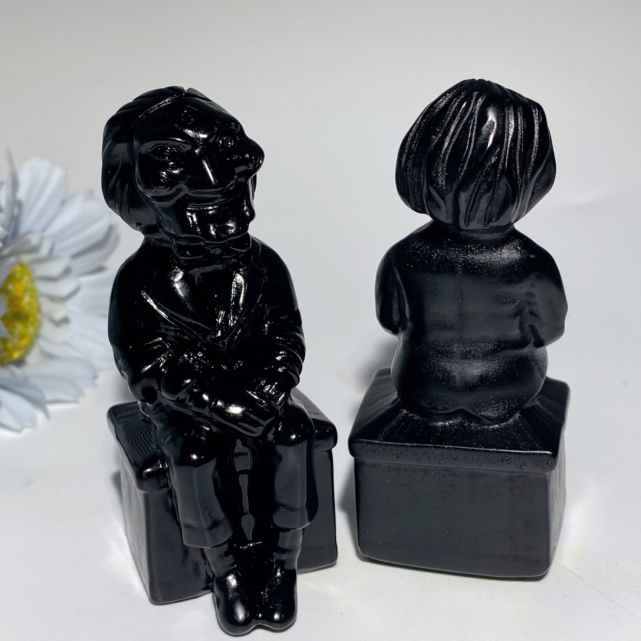 3.2 Inch Black Obsidian Crystal Figurine Carving for Healing