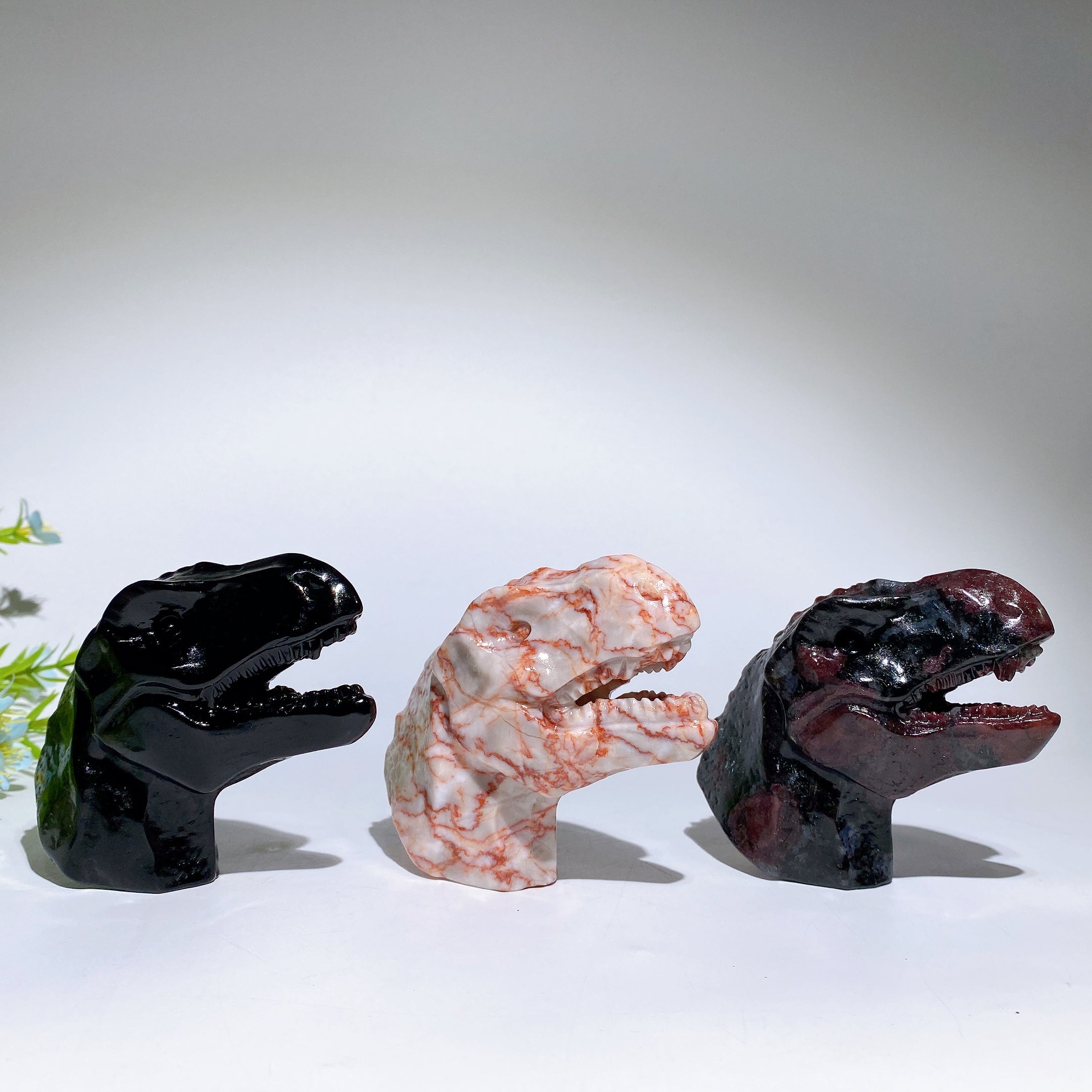 3.2 inch Black Obsidian T-Rex Dinosaur Crystal Carving