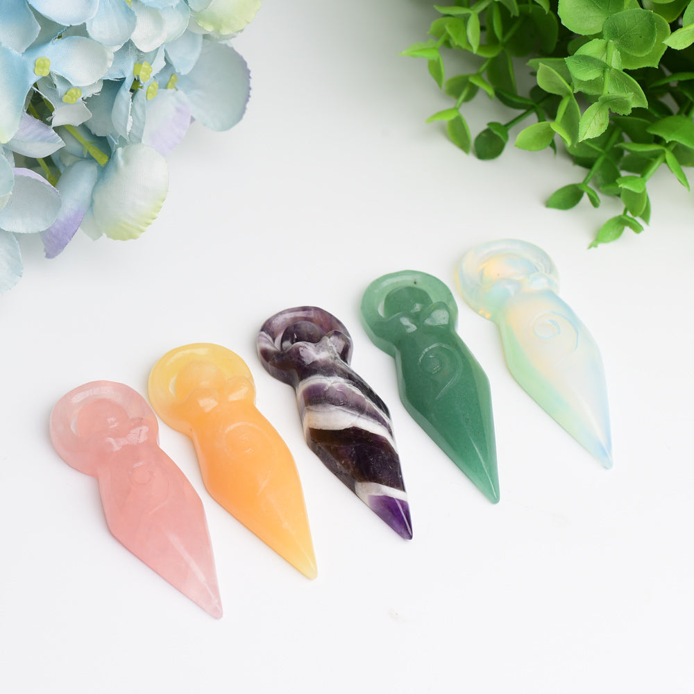 3.2-inch Mixed Crystal Goddess Figurine Carvings for Healing