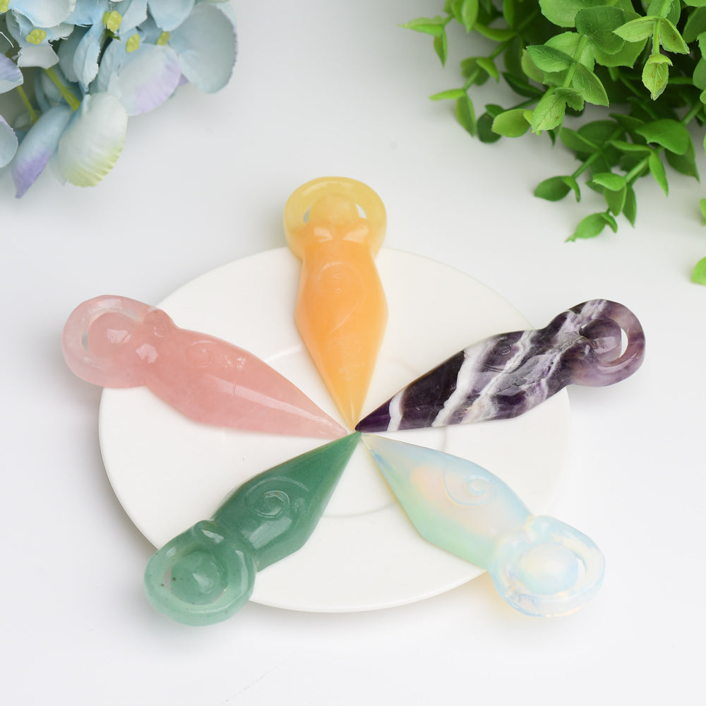 3.2-inch Mixed Crystal Goddess Figurine Carvings for Healing
