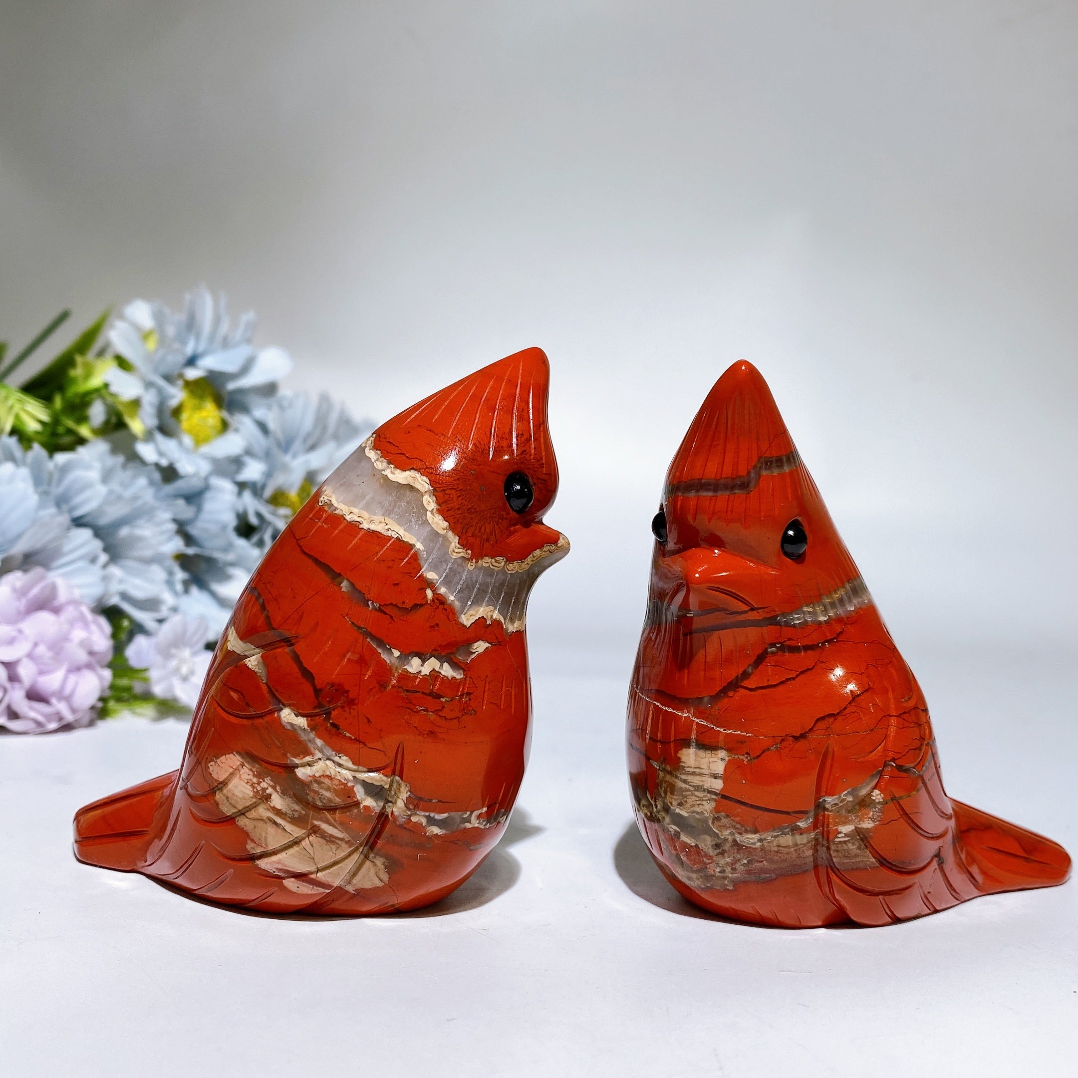 3.2 inch Red Jasper Cardinal Spiritual Carving