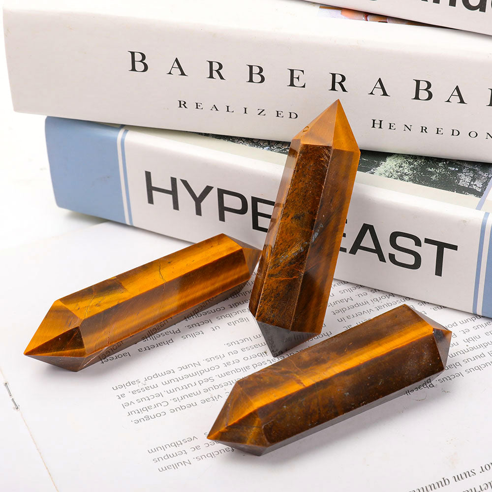 3.3"-3.6" Tiger Eye Double Terminated Crystal Points