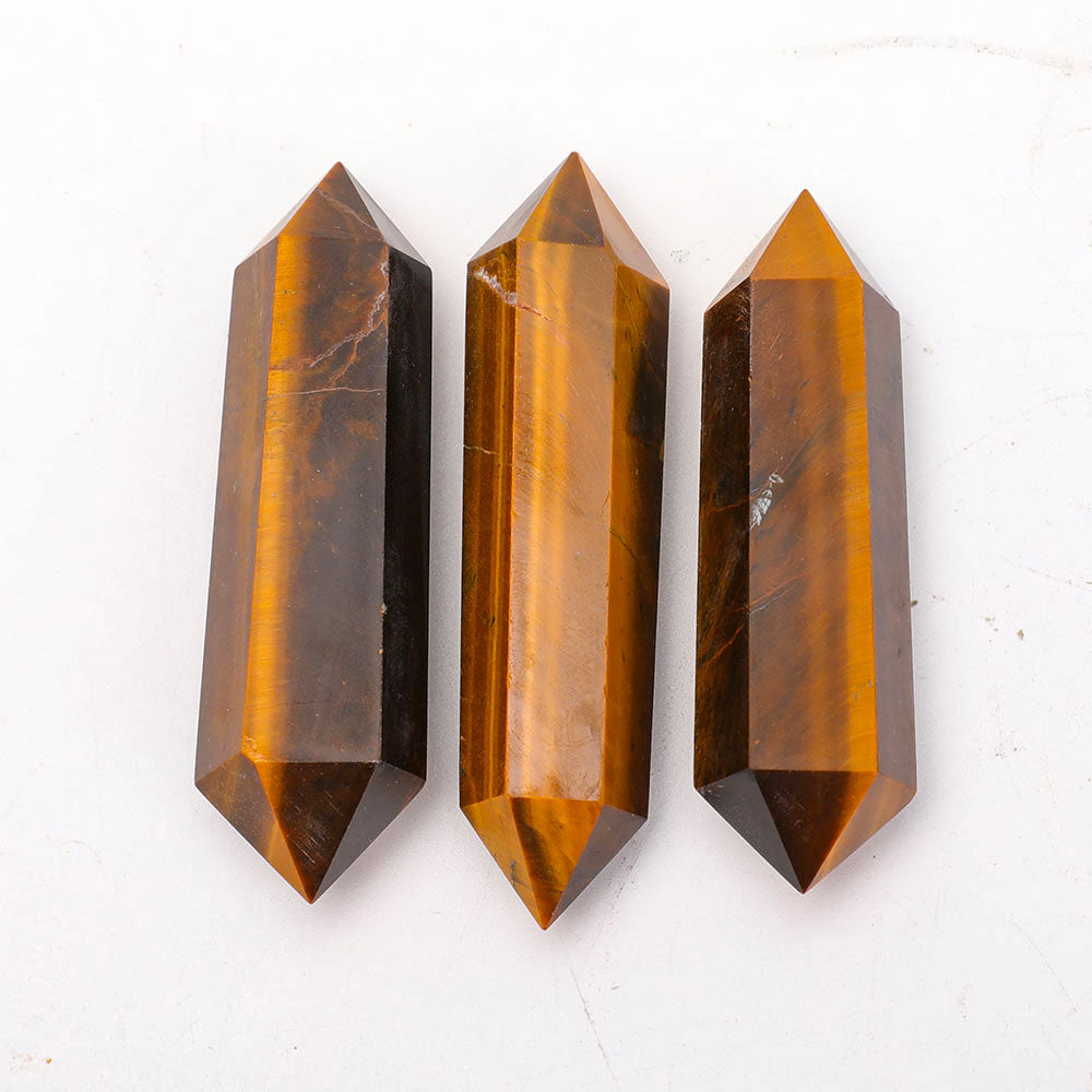 3.3"-3.6" Tiger Eye Double Terminated Crystal Points