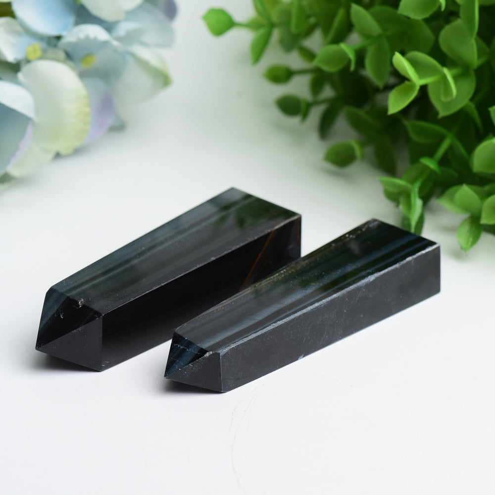 3.3-4.0 inch Blue Tiger Eye Crystal Point for Healing