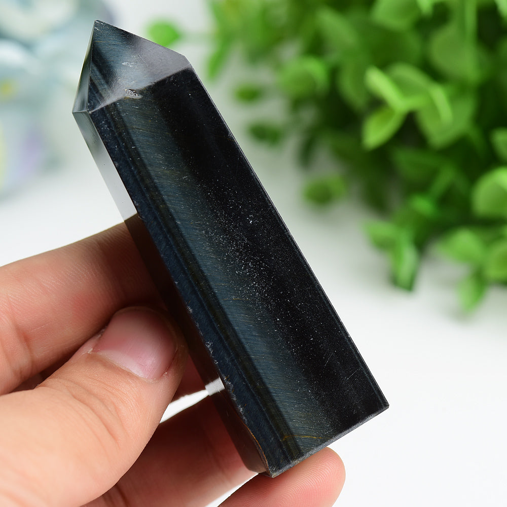 3.3-4.0 inch Blue Tiger Eye Crystal Point for Healing