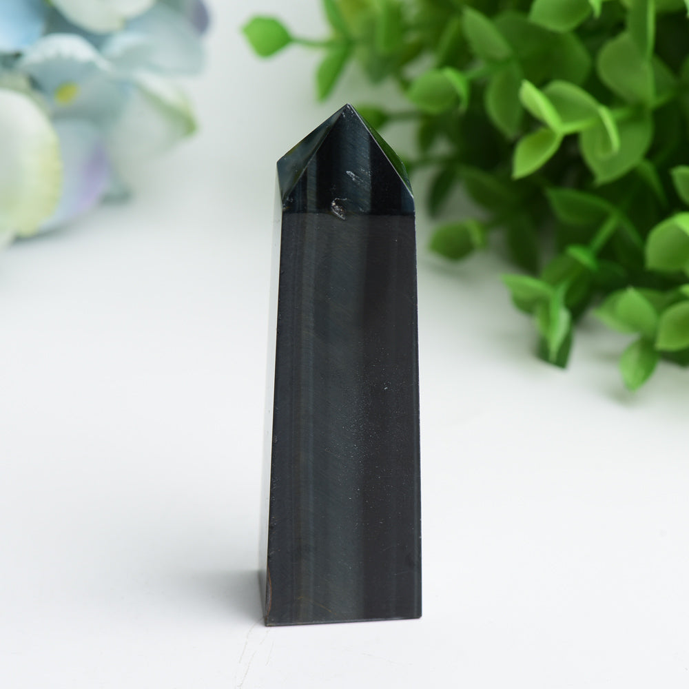 3.3-4.0 inch Blue Tiger Eye Crystal Point for Healing