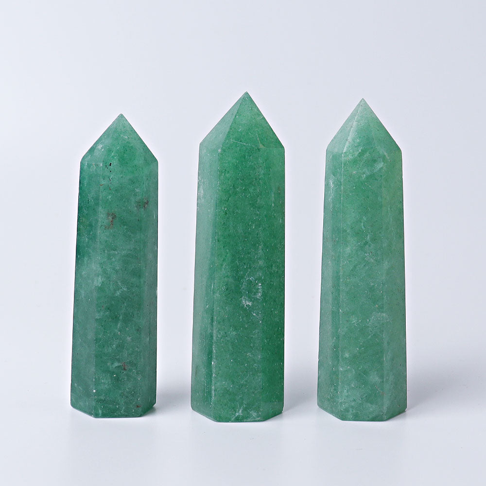 3-3.5 Inch Green Strawberry Crystal Point for Healing
