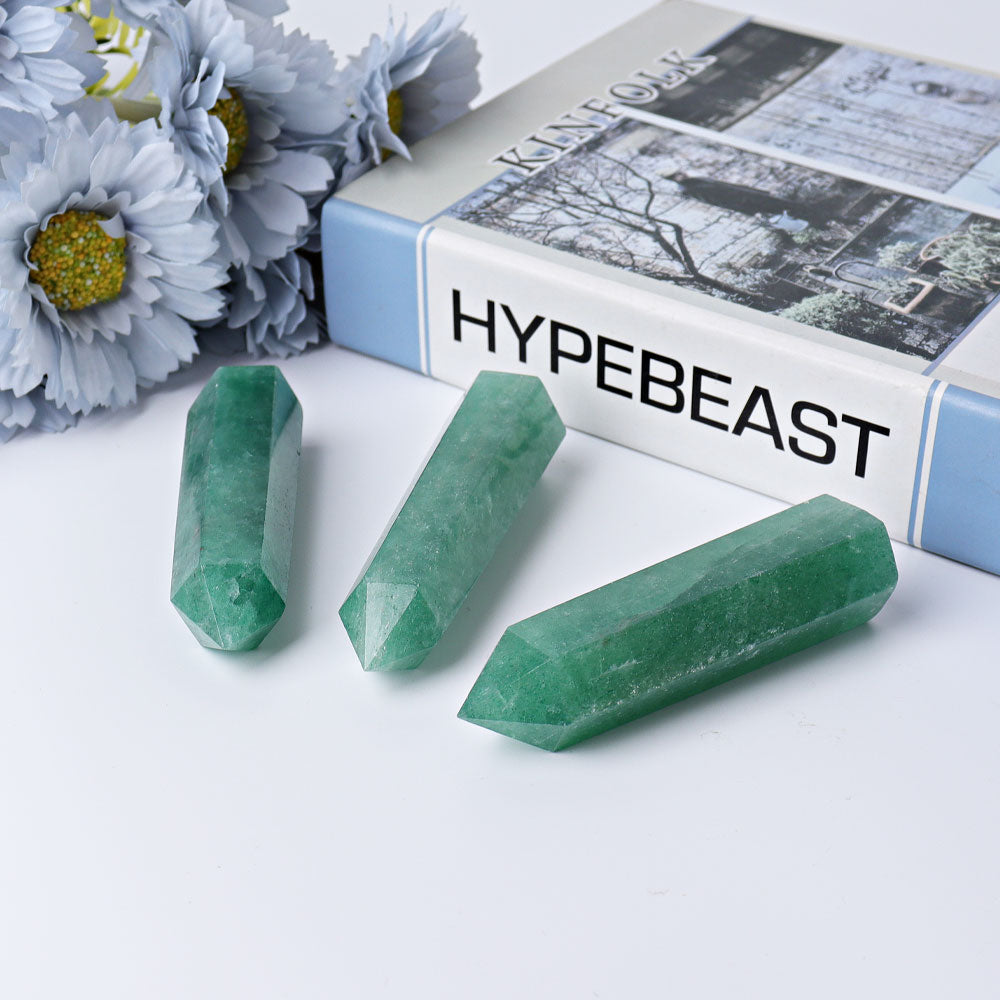 3-3.5 Inch Green Strawberry Crystal Point for Healing