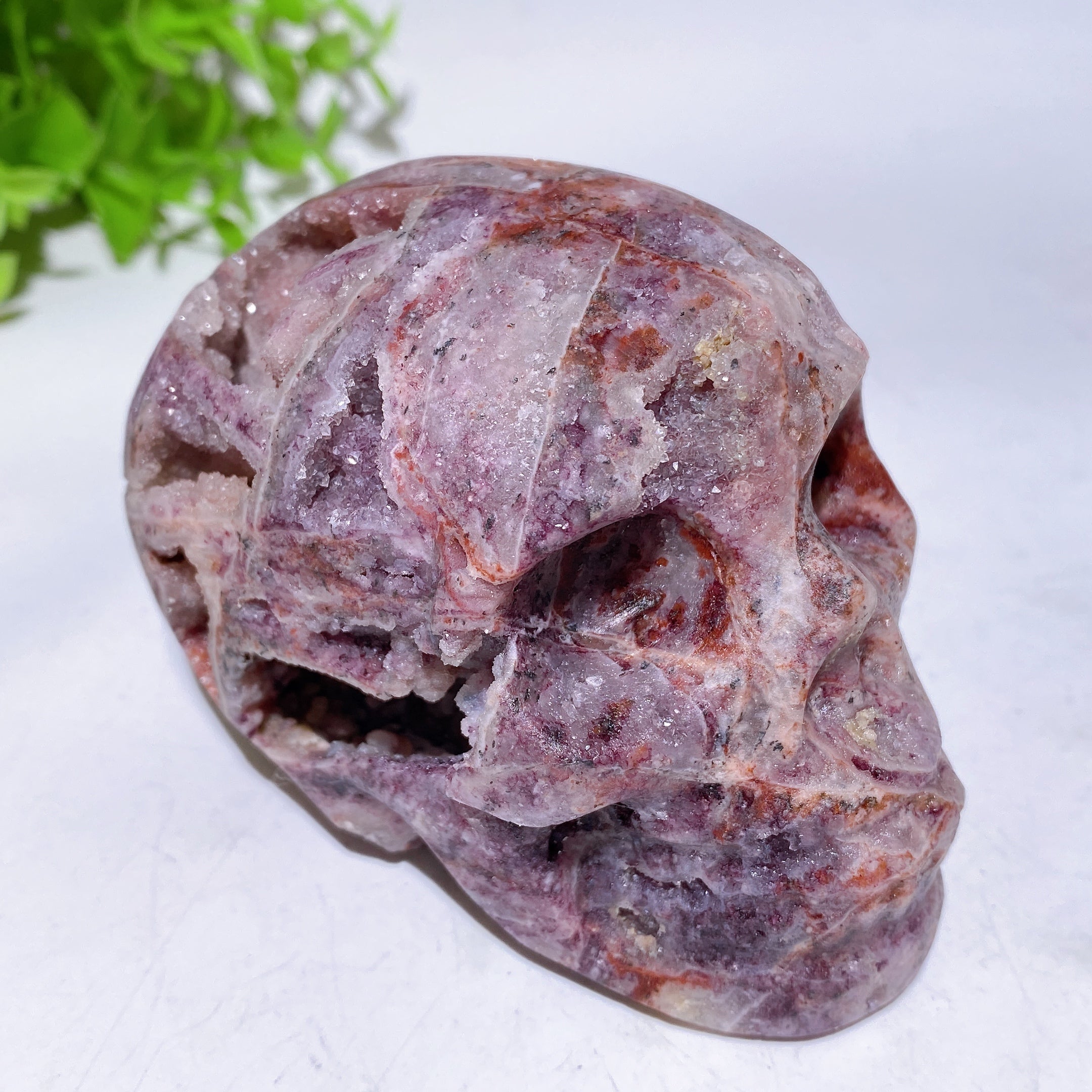 3-3.8 Inch Purple Sphelarite Crystal Skull Carving