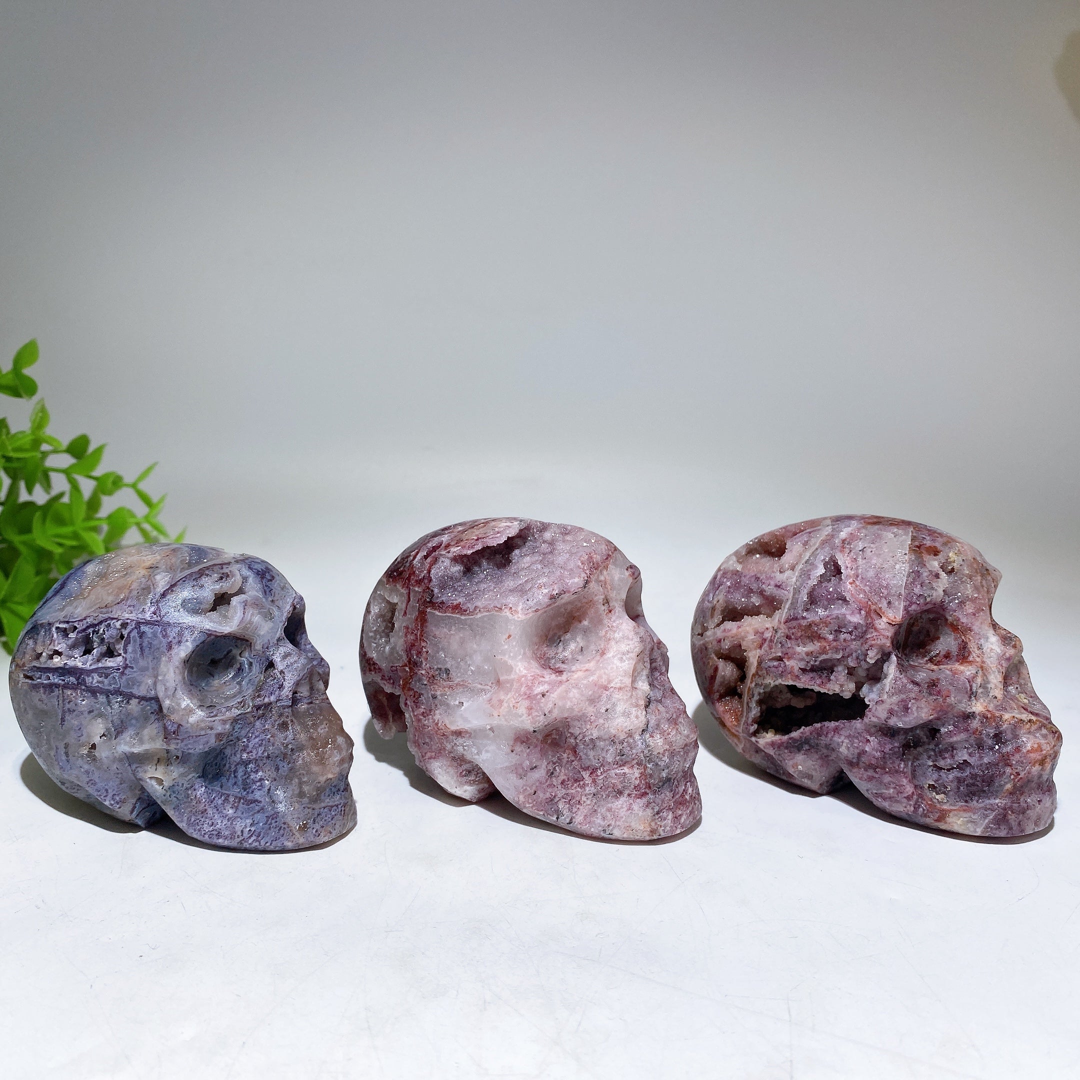 3-3.8 Inch Purple Sphelarite Crystal Skull Carving