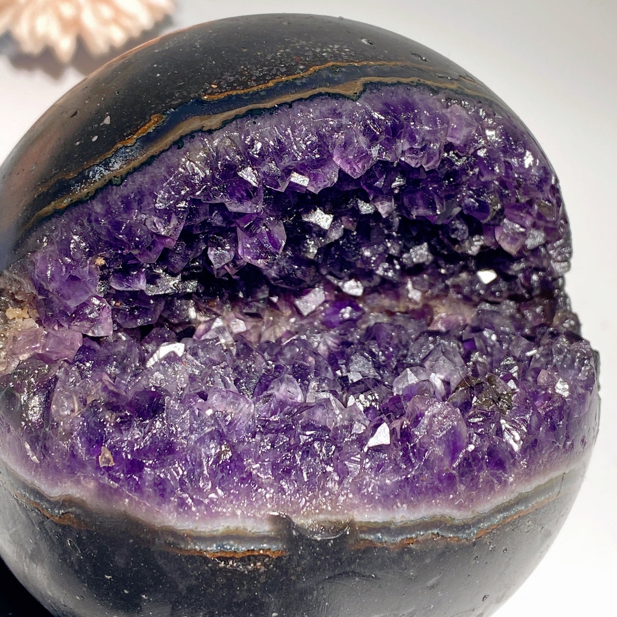 3.4 inch Amethyst Crystal Geode with Stand for Healing