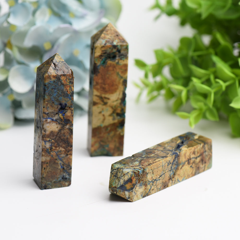 3-4 Inch Azurite Malachite Crystal Point for Healing