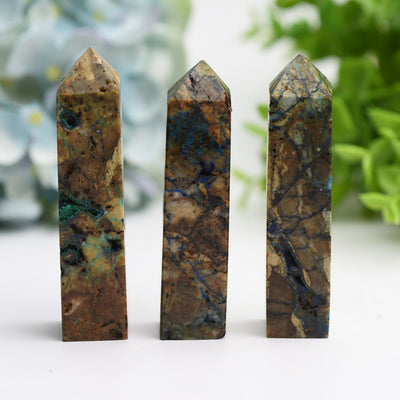 3-4 Inch Azurite Malachite Crystal Point for Healing
