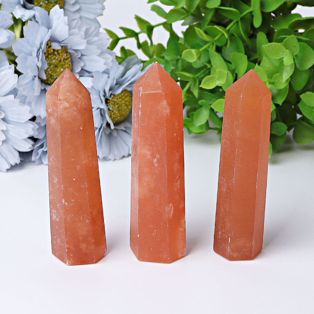3-4 Inch Honey Calcite Crystal Points for Energy Healing