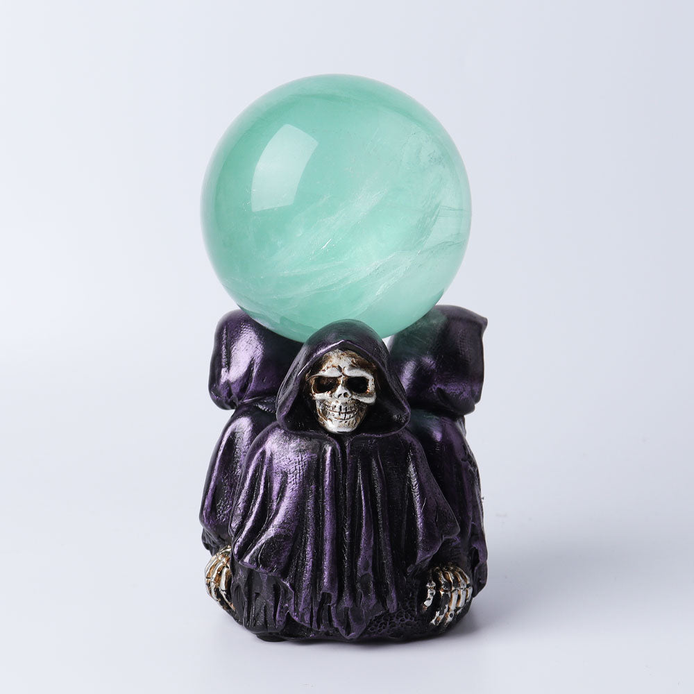 3.47" Resin Three Wizards Crystal Sphere Stand
