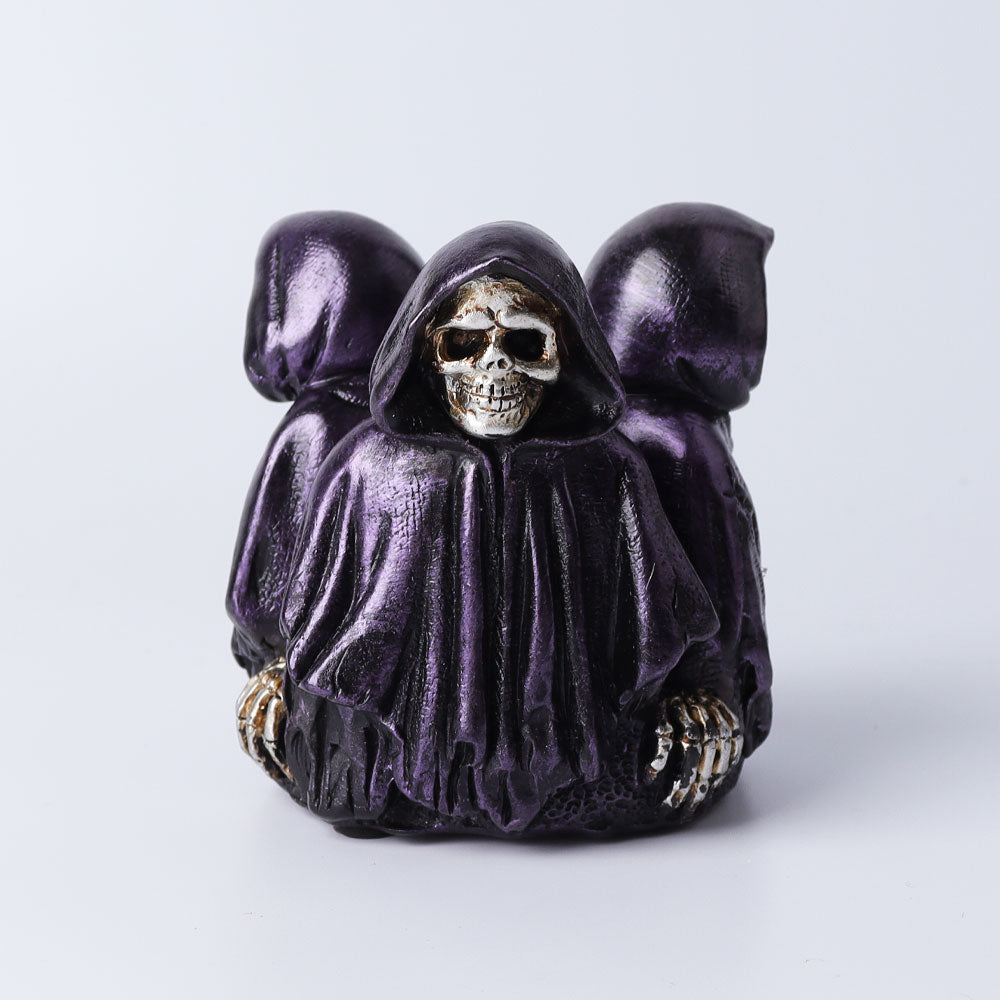 3.47" Resin Three Wizards Crystal Sphere Stand