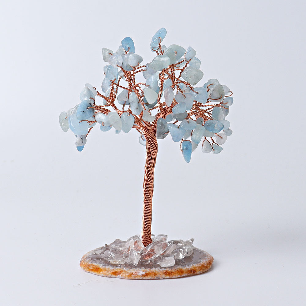 3.5-4.0 Inch Crystal Tree with Agate Base Gemstone Chips