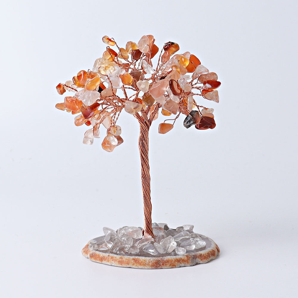 3.5-4.0 Inch Crystal Tree with Agate Base Gemstone Chips