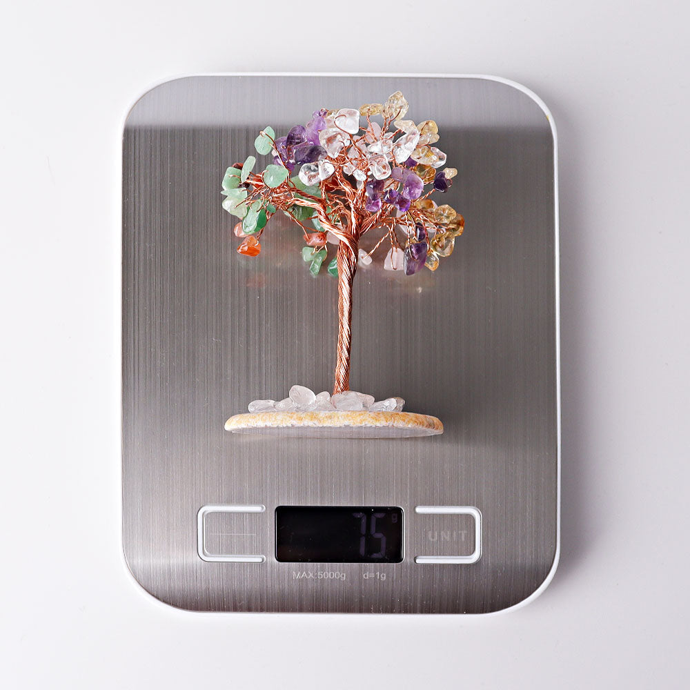 3.5-4.0 Inch Crystal Tree with Agate Base Gemstone Chips