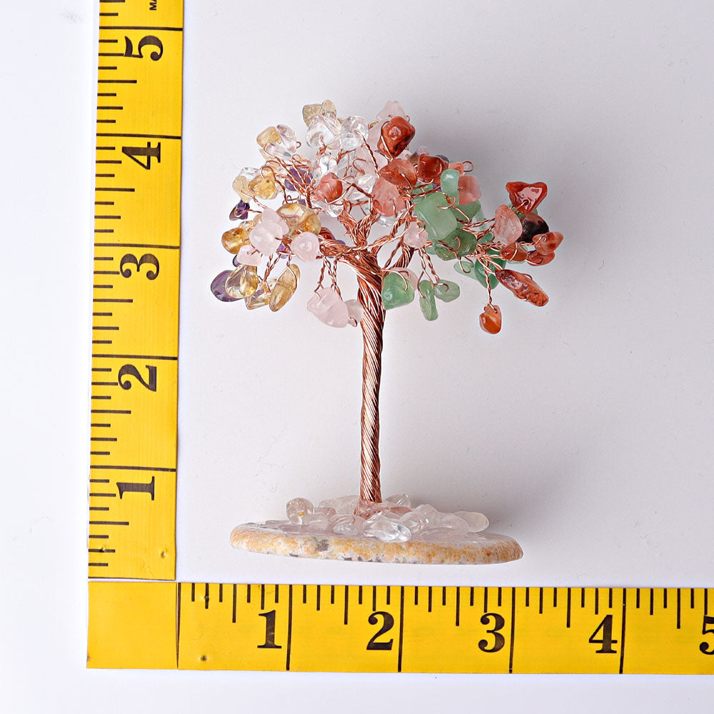 3.5-4.0 Inch Crystal Tree with Agate Base Gemstone Chips
