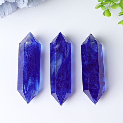 3.5-4 inch Blue Double Terminated Crystal Points for Energy Healing