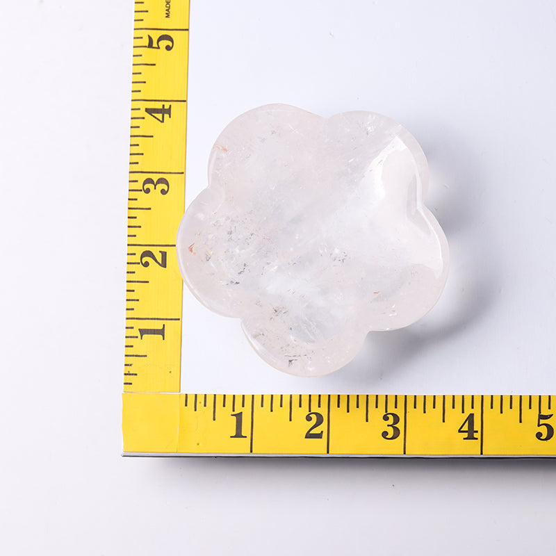 3.5 to 4 Inch Clear Quartz Flower Shape Bowl Crystal