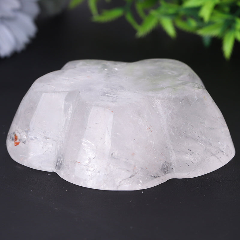 3.5 to 4 Inch Clear Quartz Flower Shape Bowl Crystal