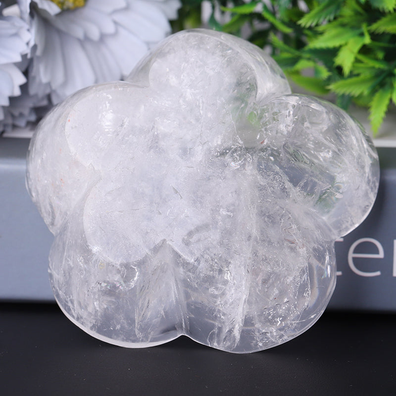 3.5 to 4 Inch Clear Quartz Flower Shape Bowl Crystal