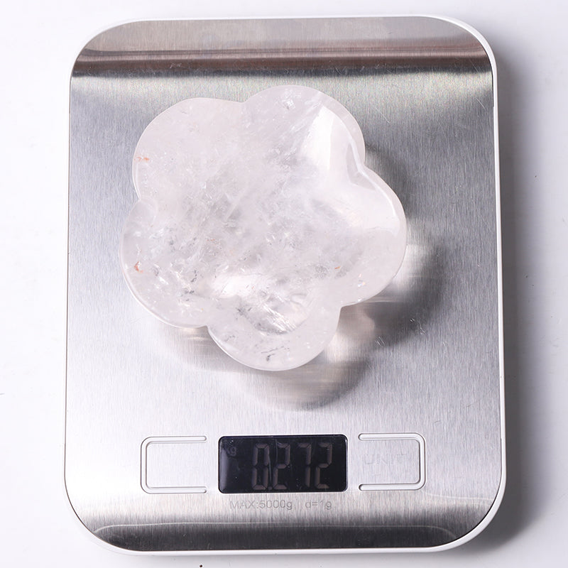 3.5 to 4 Inch Clear Quartz Flower Shape Bowl Crystal