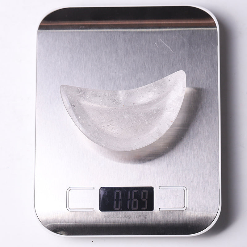 3.5" Clear Quartz Moon Shape Bowl for Healing
