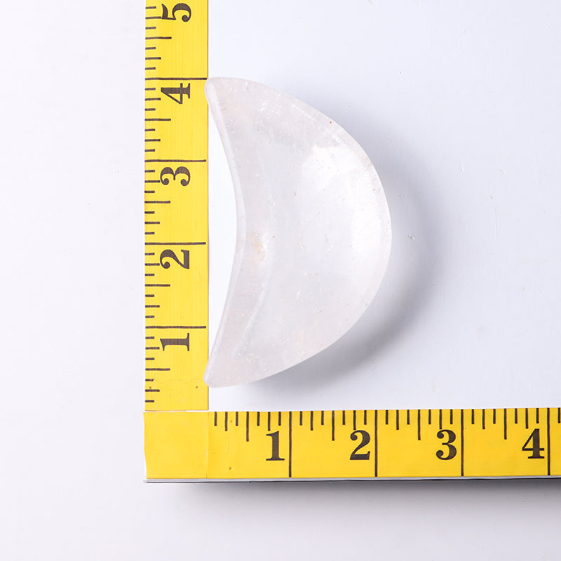 3.5" Clear Quartz Moon Shape Bowl for Healing