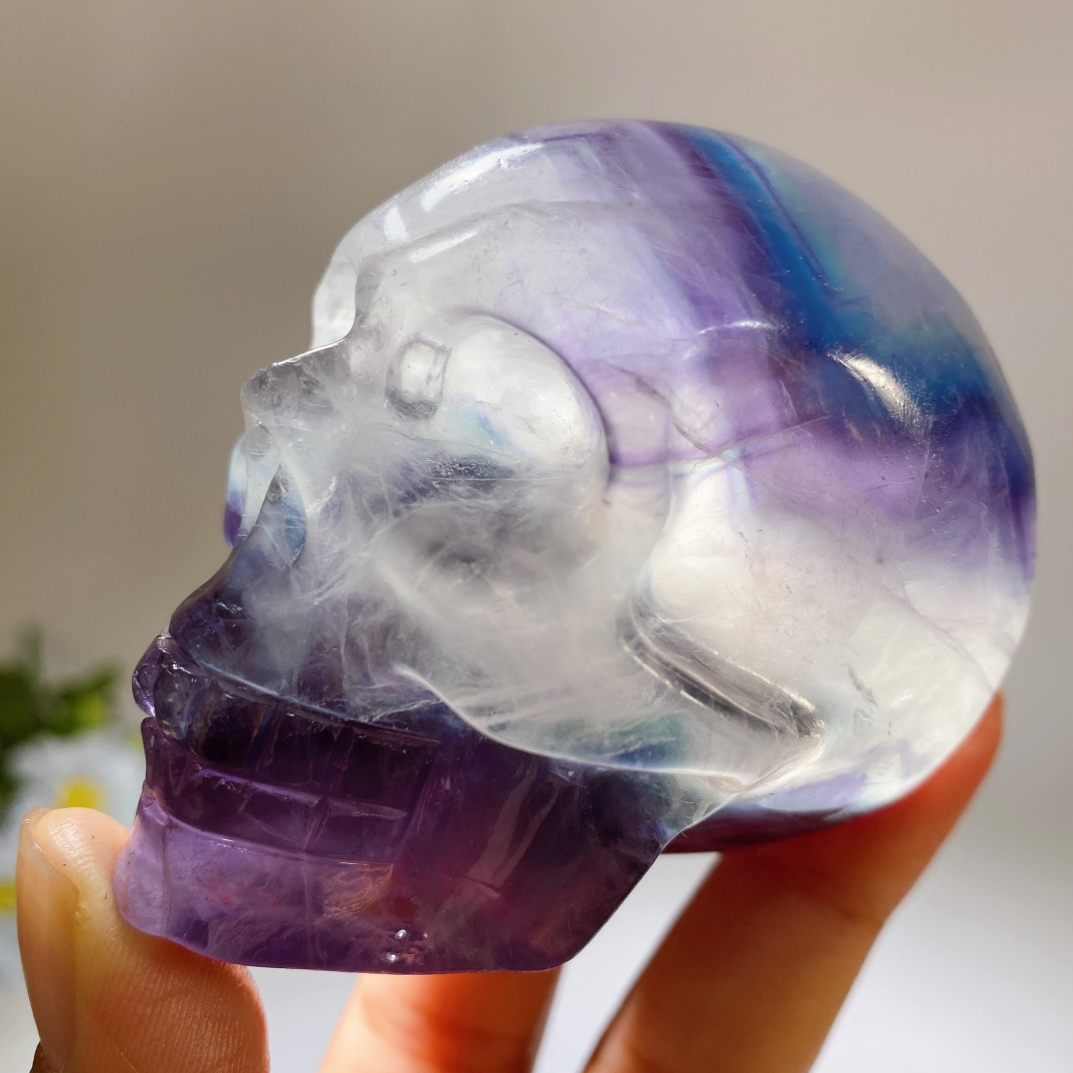 3.5 inch Fluorite Skull Crystal for Healing & Meditation